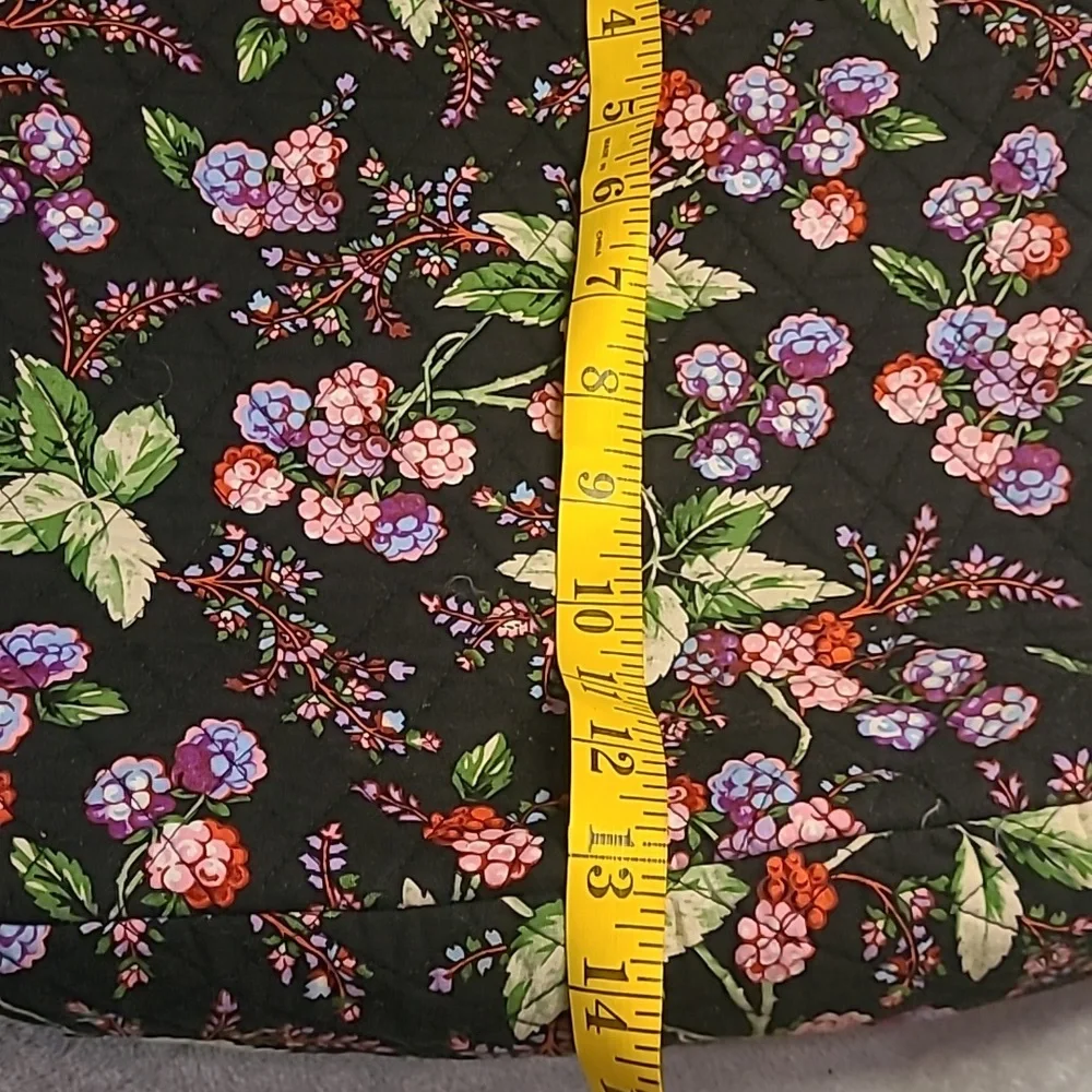 Vera Bradley Berry Berry Quilted  Tote Bag - Black and Purple - Picture 5 of 8